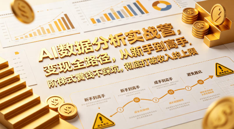 AI数据分析实战营，变现全路径，从新手到高手，阶梯式賺钱不踩坑，彻底打破收入的上限-副业资源网