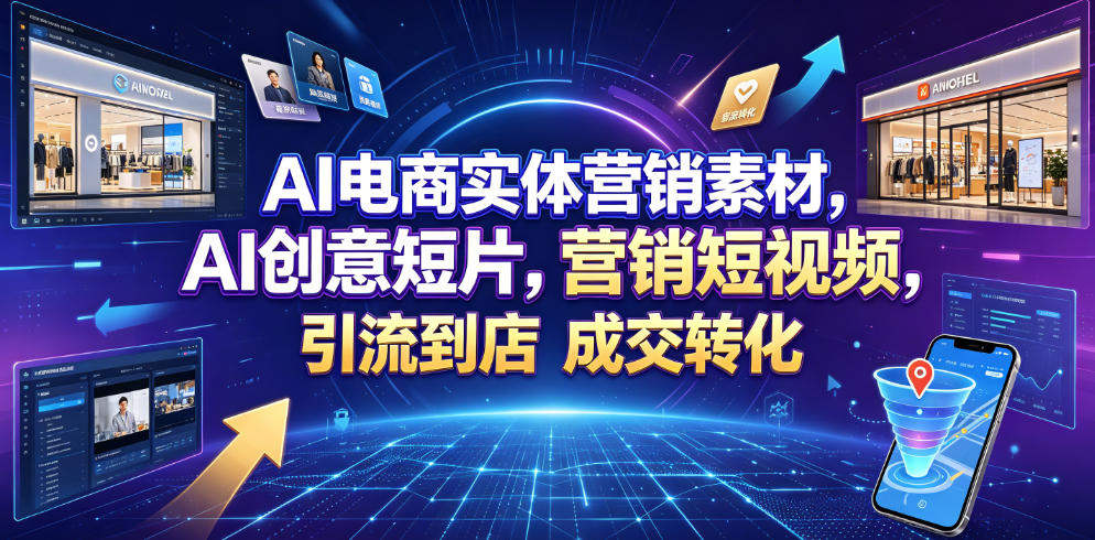 AI电商实体营销素材，AI创意短片，高效打造营销短视频，轻松引流到店，稳定提升门店客流与成交转化-副业资源网