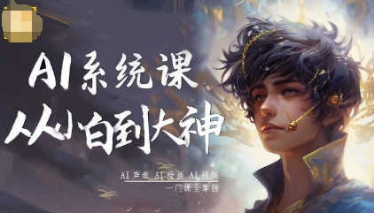 AI系统课程，从小白到大神系统学AI，AI声音-AI绘画-AI视频一门课全掌握-副业资源网