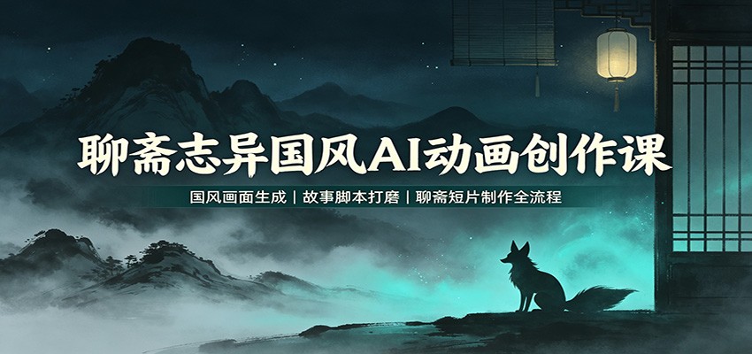 聊斋志异国风AI动画创作课：国风画面生成，故事脚本打磨，聊斋短片制作全流程-副业资源网
