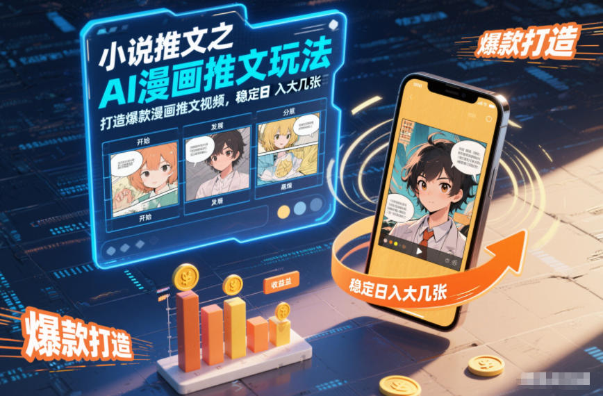 小说推文之AI漫画推文玩法，打造爆款漫画推文视频，稳定日入大几张-副业资源网