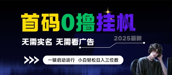 首码0撸全自动挂G项目，无需实名无需看广告，小白轻松日入3位数，多号短阵收益无上限【揭秘】-副业资源网