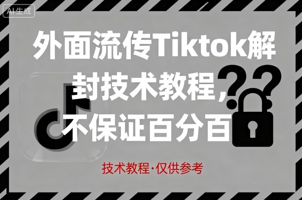 外面流传Tiktok解封技术教程，不保证百分百，具体自测-副业资源网
