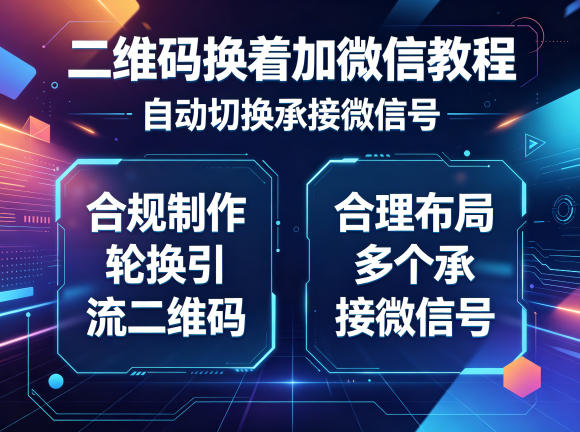 二维码换着加微信教程，自动切换承接微信号，合规制作轮换引流二维码，合理布局多个承接微信号-副业资源网