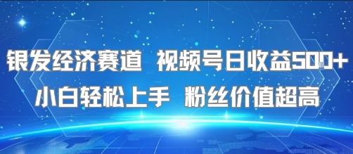 银发经济赛道 视频号日收益5张+ 小白轻松上手 粉丝价值超高-副业资源网