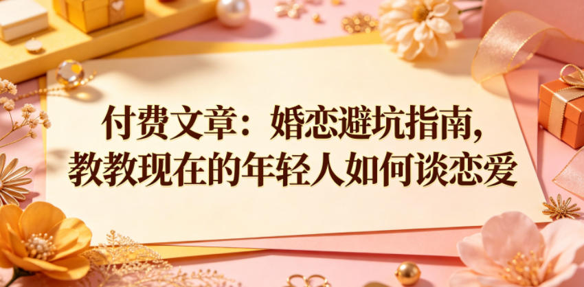 付费文章:婚恋避坑指南,教教现在的年轻人如何谈恋爱-副业资源网