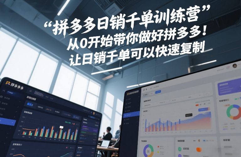 拼多多日销千单训练营，从0开始带你做好拼多多，让日销千单可以快速复制(更新26年1月)-副业资源网