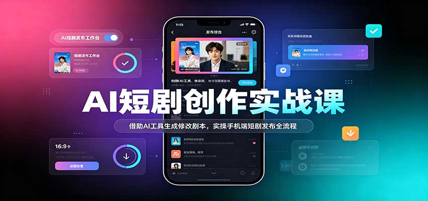 AI短剧创作实战课：借助AI工具生成修改剧本，实操手机端短剧发布全流程-副业资源网