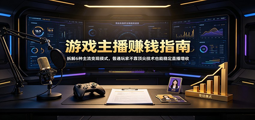 游戏主播赚钱指南:拆解6种主流变现模式,普通玩家不靠顶尖技术也能稳定直播增收-副业资源网