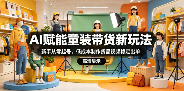 AI赋能童装带货新玩法，新手从零起号，低成本制作货品视频稳定出单-副业资源网