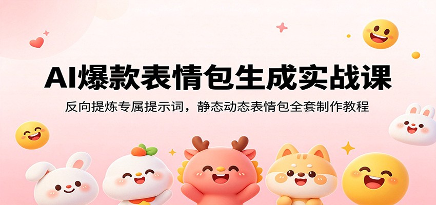 AI爆款表情包生成实战课：反向提炼专属提示词，静态动态表情包全套制作教程-副业资源网