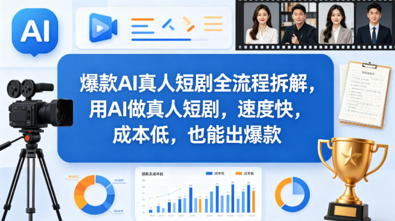 爆款AI真人短剧全流程拆解，用AI做真人短剧，速度快，成本低，也能出爆款-副业资源网