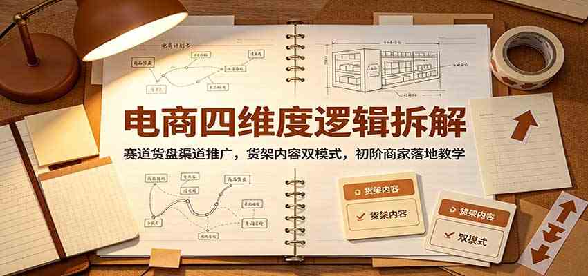 电商四维度逻辑拆解：赛道货盘渠道推广，货架内容双模式，初阶商家落地教学-副业资源网