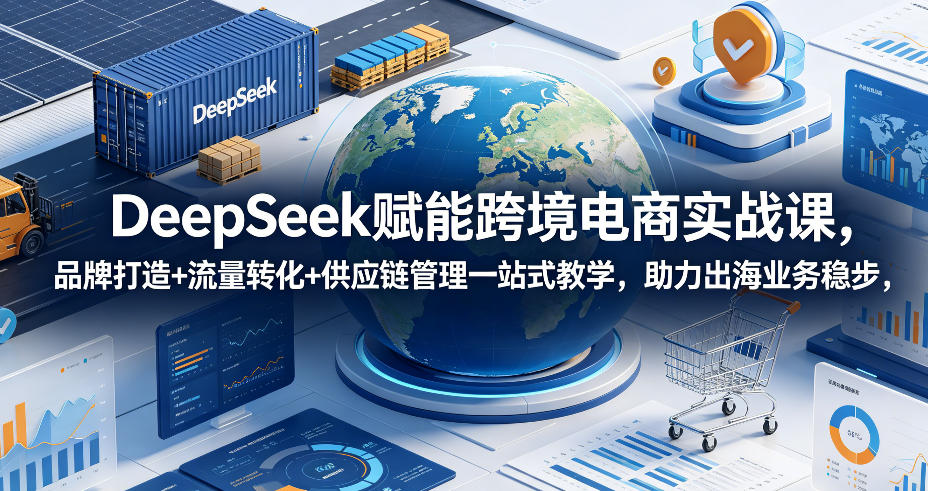 DeepSeek赋能跨境电商实战课，品牌打造+流量转化+供应链管理一站式教学，助力出海业务稳步发展-副业资源网