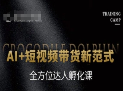 AI+短视频带货新范式，全方位达人孵化课-副业资源网