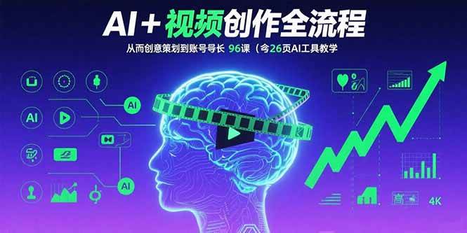 （15869期）AI+短视频创作全流程：从创意策划到账号增长，96节课(含26项AI工具教学)-副业资源网