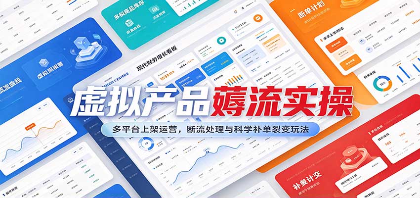 虚拟产品薅流实操：多平台上架运营，断流处理与科学补单裂变玩法-副业资源网