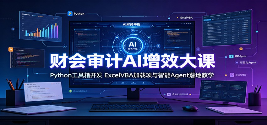 财会审计AI增效大课：Python工具箱开发，ExcelVBA加载项与智能Agent落地教学-副业资源网
