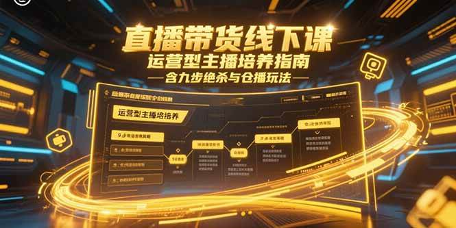 （15281期）直播带货线下课，运营型主播培养指南，含九步绝杀与仓播玩法-副业资源网