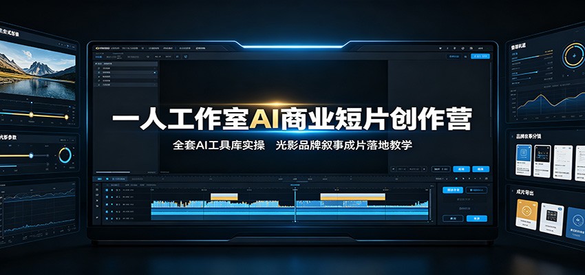 一人工作室AI商业短片创作营:全套AI工具库实操,光影品牌叙事成片落地教学-副业资源网