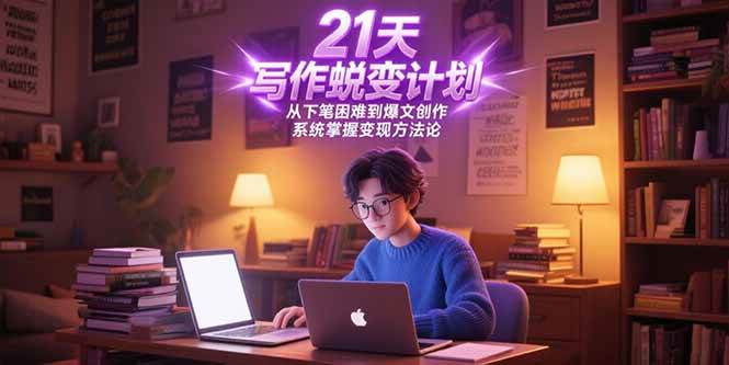 （15204期）21天写作蜕变计划，从下笔困难到爆文创作，系统掌握变现方法论-副业资源网