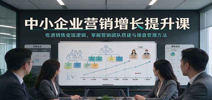 中小企业营销增长提升课：吃透销售变现逻辑，掌握营销团队搭建与操盘管理方法-副业资源网