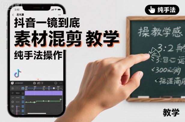 抖音一镜到底素材混剪教学，纯手法操作-副业资源网