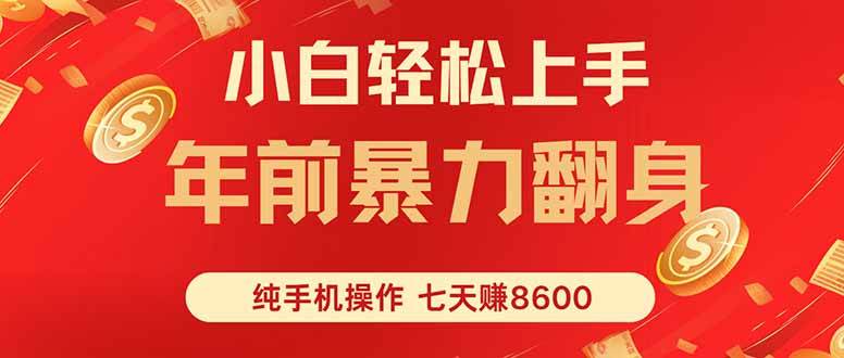 （16080期）七天狂赚8600，小白纯手机操作，日入1000+-副业资源网