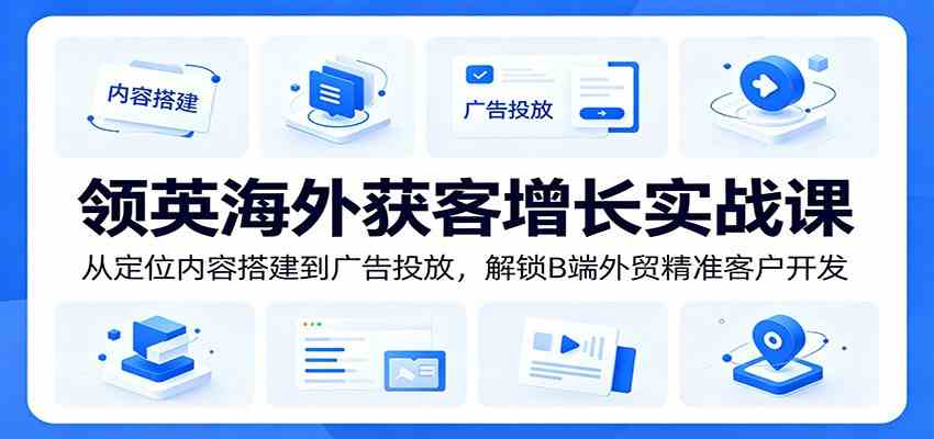 领英海外获客增长实战课：从定位内容搭建到广告投放，解锁B端外贸精准客户开发-副业资源网