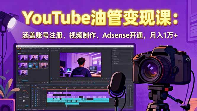 （15987期）2025YouTube油管变现课：涵盖账号注册、视频制作、Adsense开通，月入1万+-副业资源网