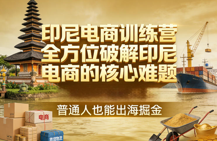 印尼电商训练营，全方位破解印尼电商的核心难题，普通人也能出海掘金-副业资源网