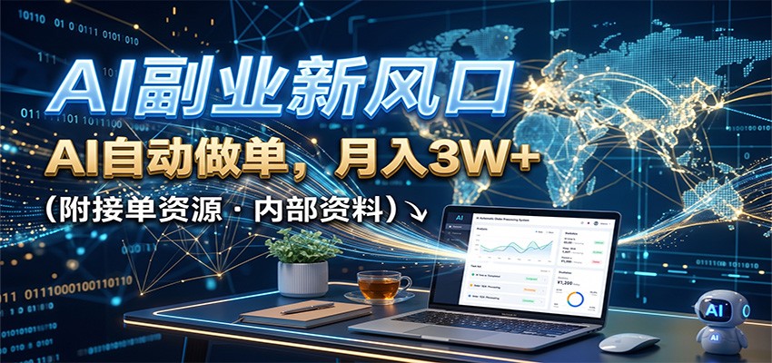 AI副业新风口,AI自动做单,月入3W+,附接单资源-副业资源网