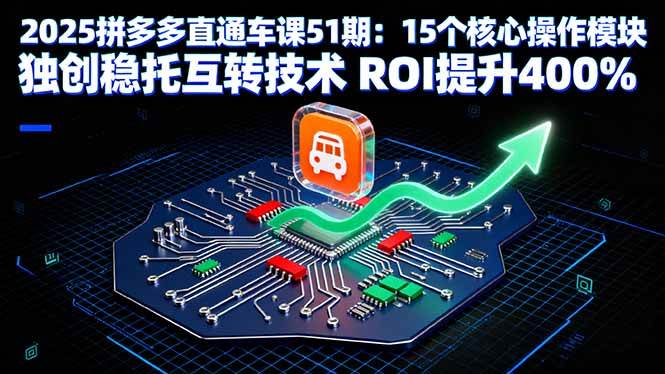 （16020期）2025拼多多直通车课51期：15个核心操作模块 独创稳托互转技术 ROI提升400%-副业资源网