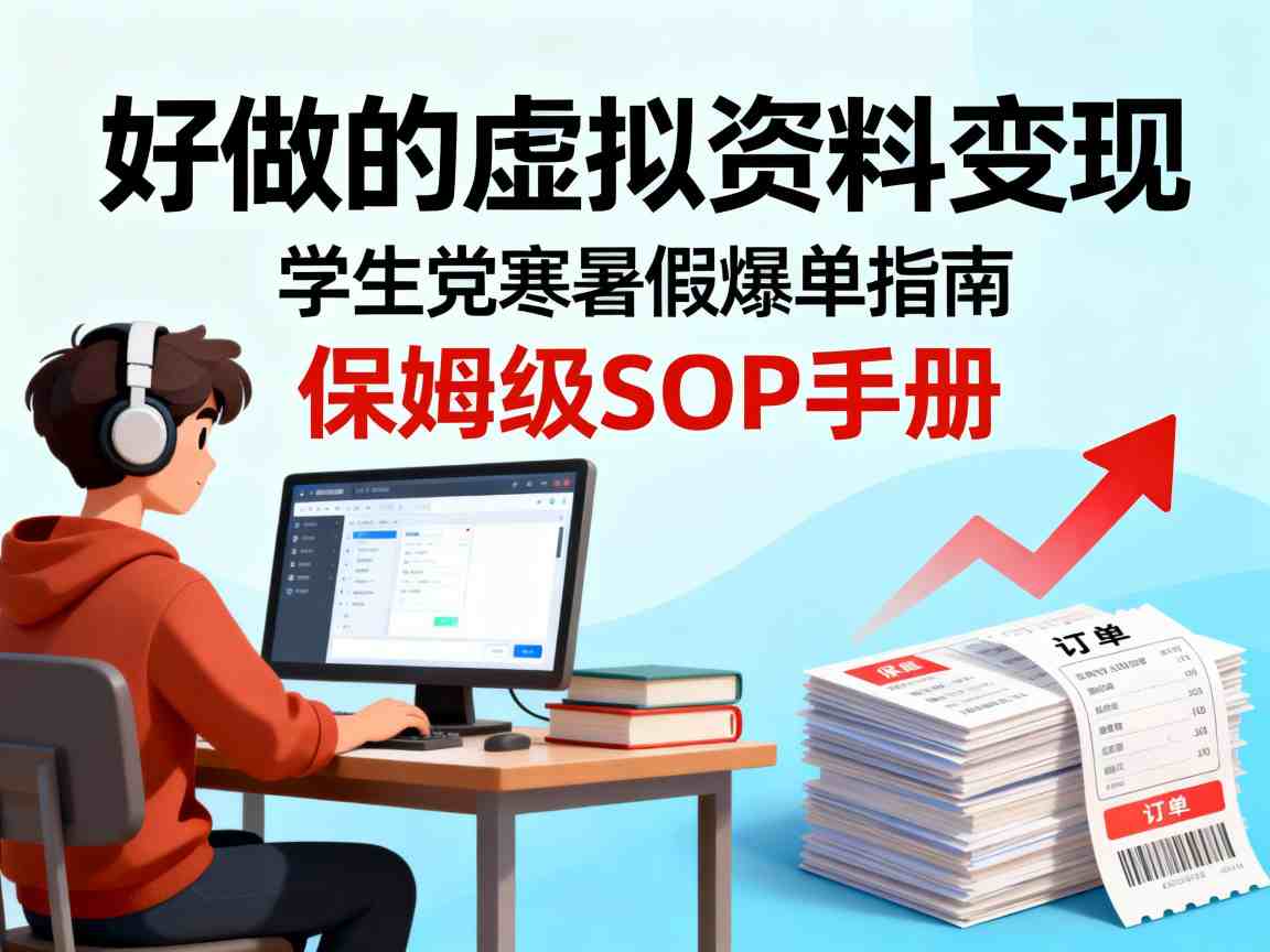 好做的虚拟资料变现，针对学生群体，寒暑假销量夸张【保姆级SOP手册】-副业资源网
