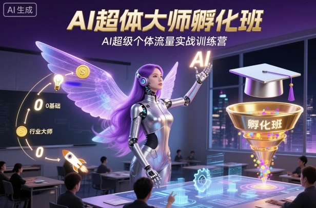 AI超体大师孵化班,AI超级个体流量实战训练营-副业资源网