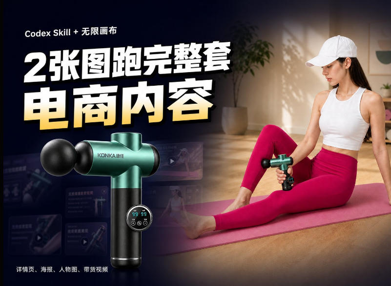 Codex+Skill+无限画布：两张图跑出一整套电商内容-副业资源网