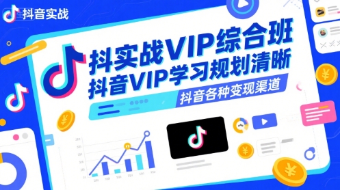 抖音实战VIP综合班，抖音VIP学习规划请晰抖音各种变现渠道-副业资源网