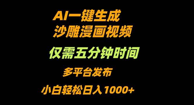 (16320期)AI一键生成沙雕动漫视频,只需5分钟,小白轻松日入1000+-副业资源网