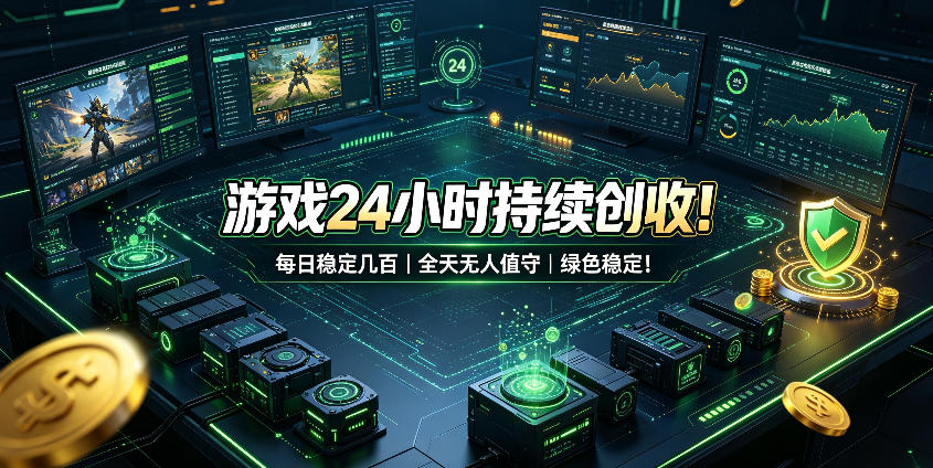 游戏24小时持续创收!每日稳定几百,全天无人值守,绿色稳定!【揭秘】-副业资源网
