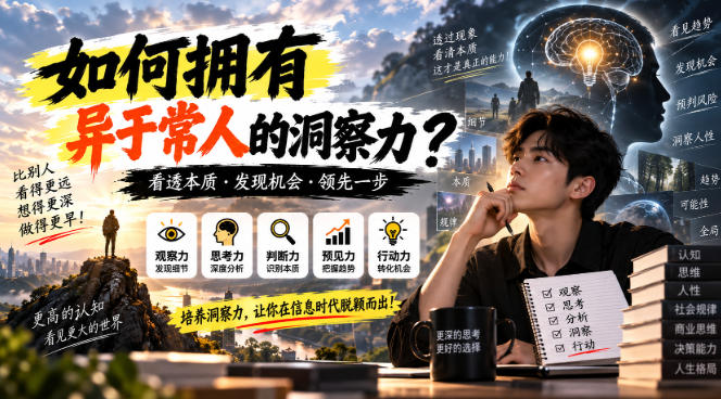 某公众号付费文章：如何拥有异于常人的洞察力？-副业资源网