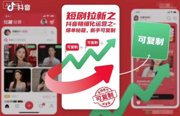 短剧拉新之抖音精细化运营之爆单秘籍，新手可复制-副业资源网