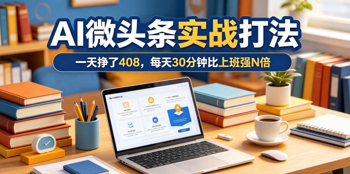 一天挣了408，AI微头条实战打法，每天30分钟比上班强N倍-副业资源网