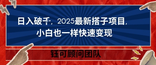 日入破K，2025最新搭子项目，小白也一样快速变现-副业资源网