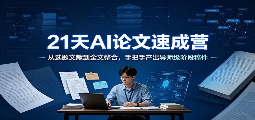 21天AI论文速成营：从选题文献到全文整合，手把手产出导师级阶段稿件-副业资源网