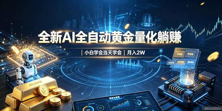 全新AI全自动黄金量化躺賺:小白学会当天学会,月入2W!【揭秘】-副业资源网