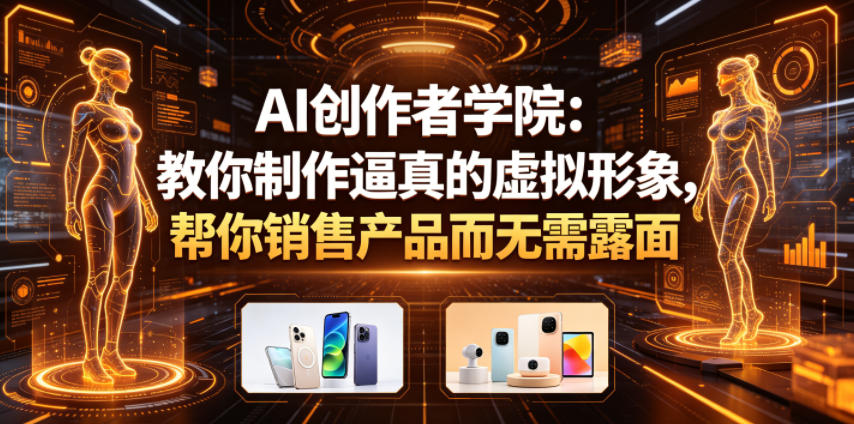 AI创作者学院：教你制作逼真的虚拟形象，帮你销售产品而无需露面【原创双语字幕】-副业资源网