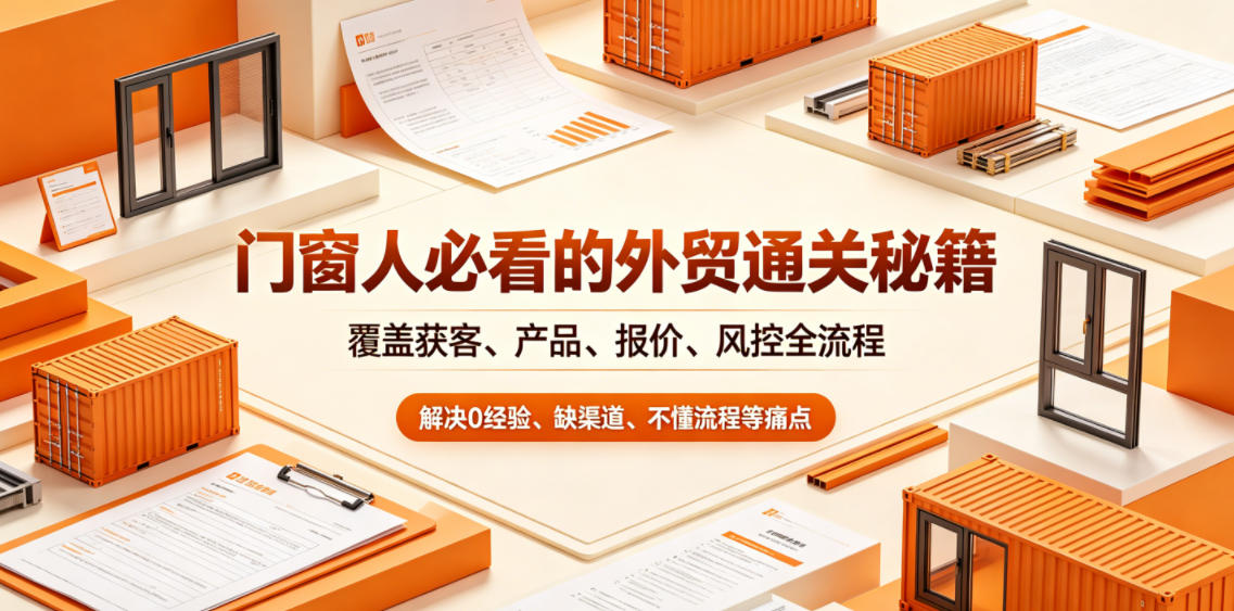 门窗人必看的外贸通关秘籍，块覆盖获客、产品、报价、风控全流程，解决0经验、缺渠道、不懂流程等痛点-副业资源网