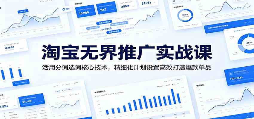 淘宝无界推广实战课:活用分词选词核心技术,精细化计划设置高效打造爆款单品-副业资源网