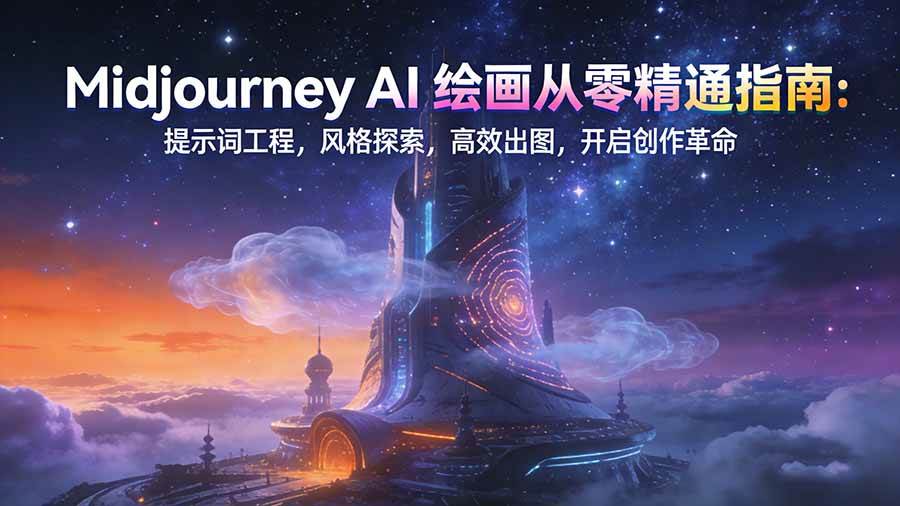 （17118期）Midjourney AI绘画从零精通指南：提示词工程，风格探索，高效出图，开启创作革命-副业资源网