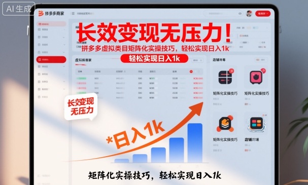 长效变现无压力!拼多多虚拟类目矩阵化实操技巧,轻松实现日入1k【揭秘】-副业资源网
